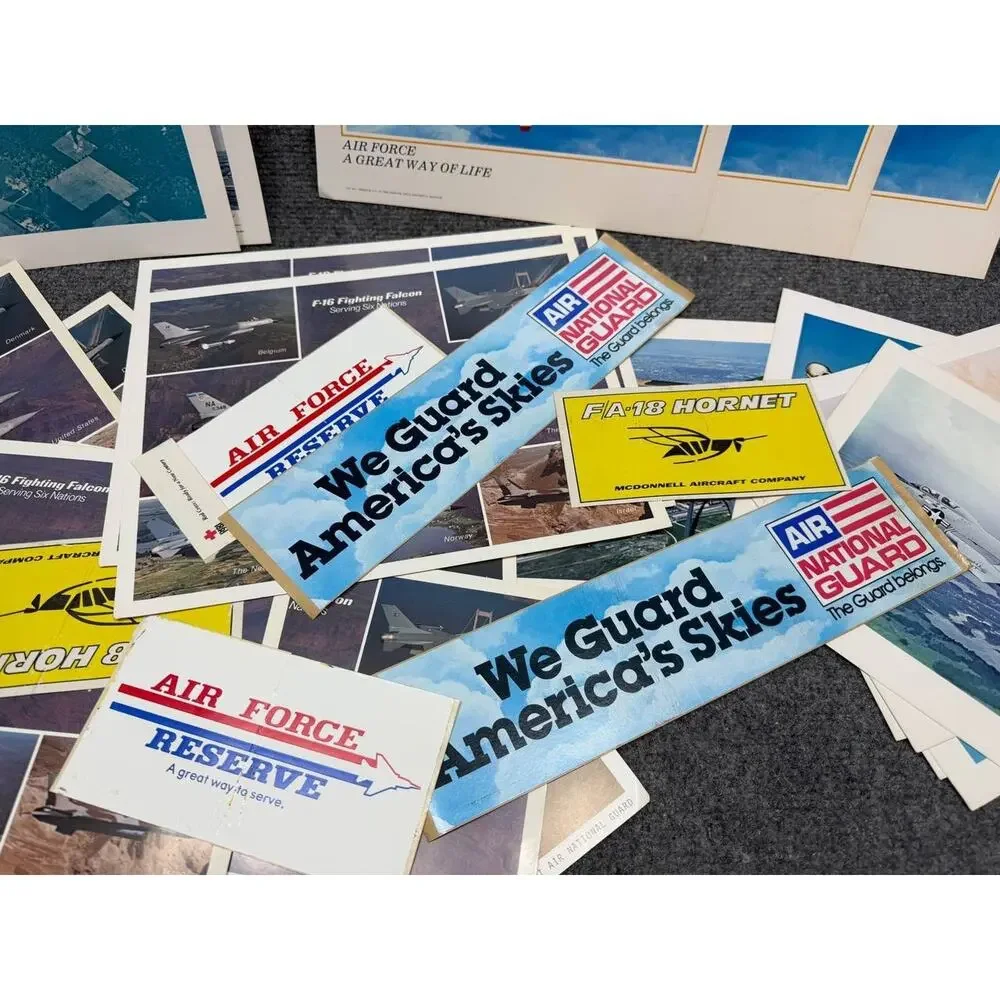 Vintage US Air Force Aviation Postcards Lot F-16 FA-18 Air National Guard